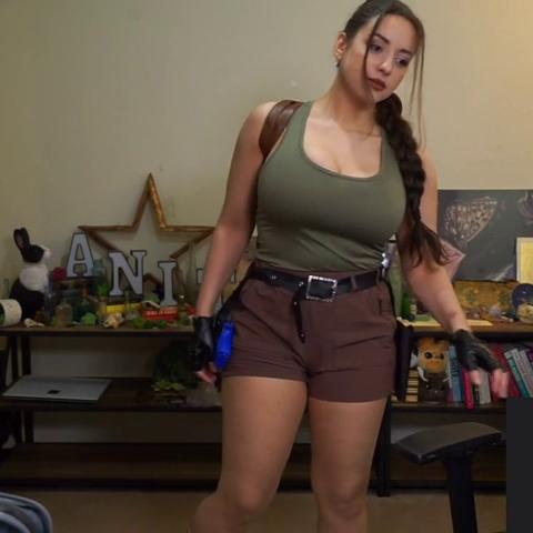 Sweet Anita Lara Croft Big Tits Halloween Cosplay Twitch Clip