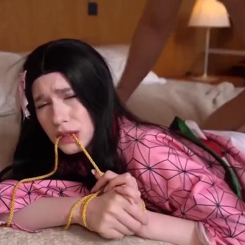 Hot Pearl Cosplaying Nezuko