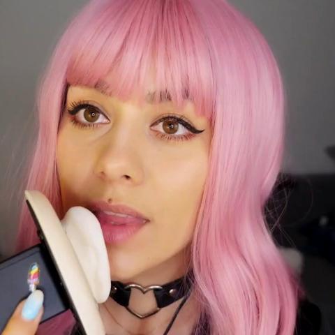 Honey Girl Asmr Pink Hair + Ahegao + Ear Licking